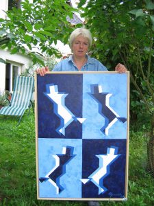 Tangram in blau, Atelier Alte Wachsschmelze, Steinach Welschensteinach, Kinzigtal