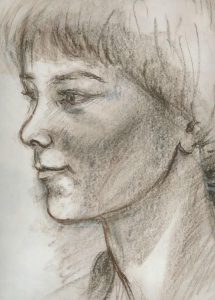 Ingmar, Portrait, Studie in Brauskreide, Atelier Welschensteinach, M. Rousselot